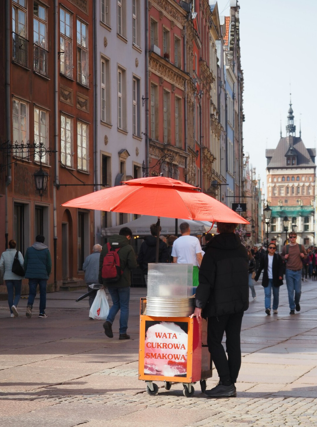 Outdoor market stall in a small Polish town